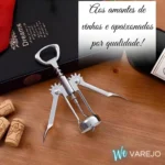 We Varejo - Saca Rolha Vinho Premium Abridor De Garrafa Manual Aço Robusto Tira Rolhas