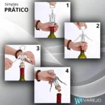 We Varejo - Saca Rolha Vinho Premium Abridor De Garrafa Manual Aço Robusto Tira Rolhas