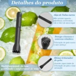 Macerador Ponta Dentada Plástico Abs Socador 25cm Preto
