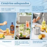 Macerador Ponta Dentada Plástico Abs Socador 25cm Preto