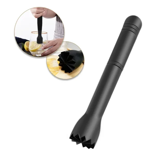 Macerador Ponta Dentada Plástico Abs Socador 25cm Preto