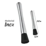 Socador Macerador Dentado Cabo Aço Inox Premium 20cm - Yazi