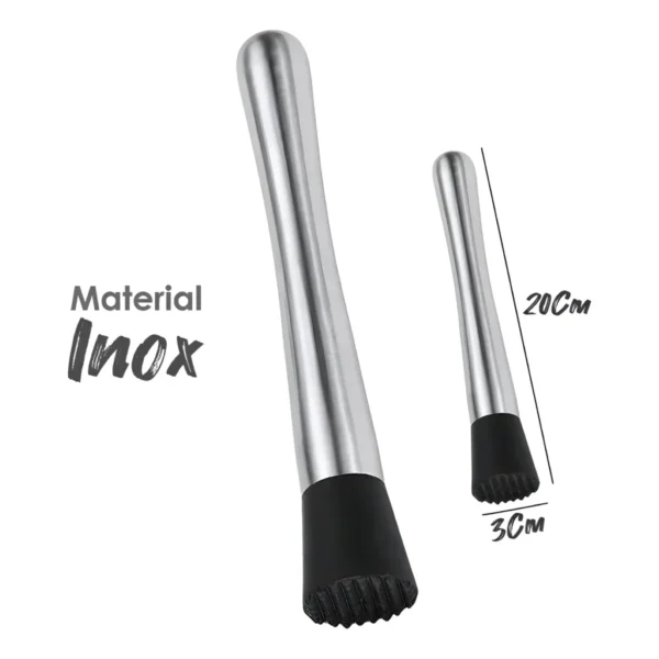 Socador Macerador Dentado Cabo Aço Inox Premium 20cm - Yazi
