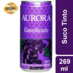 Suco De Uva Aurora Tinto Integral Gaseificado 269ml C/12 Un