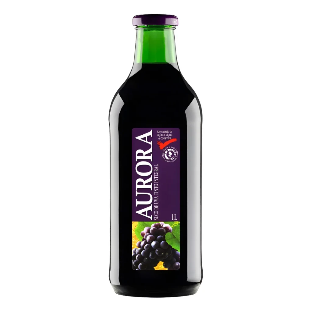 Suco de uva tinto Aurora sem glúten 1 L Suco de uva tinto Aurora sem glúten 1 L