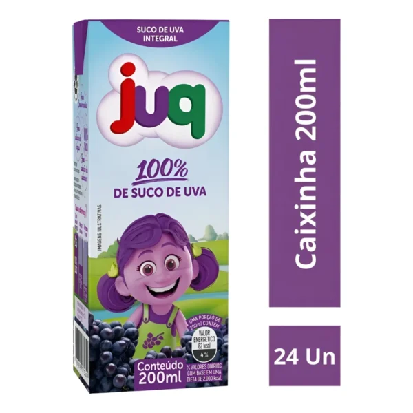 Suco De Uva Integral Juq 200ml Caixa C/24 Un