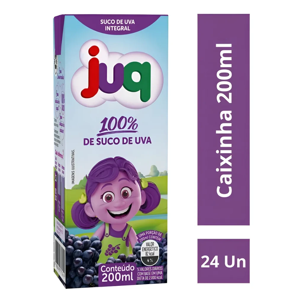Suco De Uva Integral Juq 200ml Caixa C/24 Un Suco De Uva Integral Juq 200ml Caixa C/24 Un