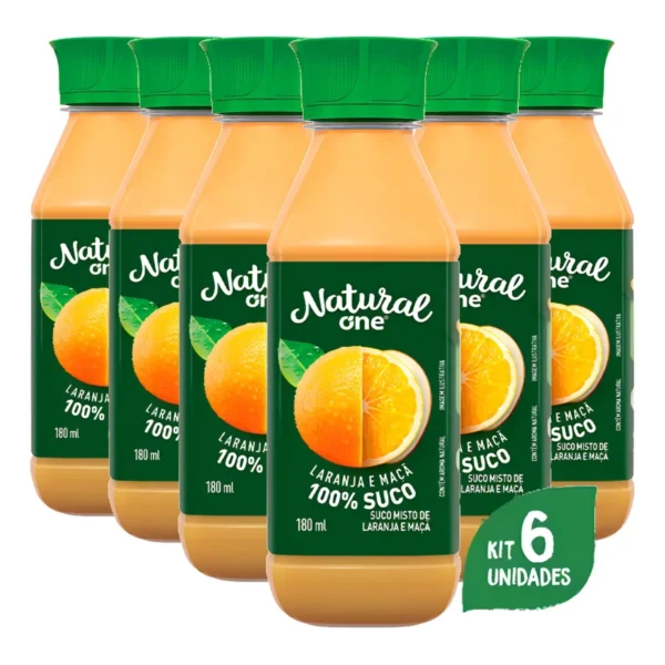 Suco Natural One Laranja E Maçã Ambiente 180ml (6 Unidades)