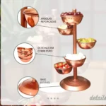Suporte Fruteira Cobre Para Drinks Barman 5 Bowls