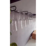 2 Suportes Organizador Apoio Para Taças de Vinho Champanhe Gin Preto 40cm Tmtsuportes