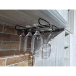 2 Suportes Organizador Apoio Para Taças de Vinho Champanhe Gin Preto 40cm Tmtsuportes