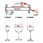 Suporte Organizador Taça Preto 29,5cm 1 Par Tmtsuportes