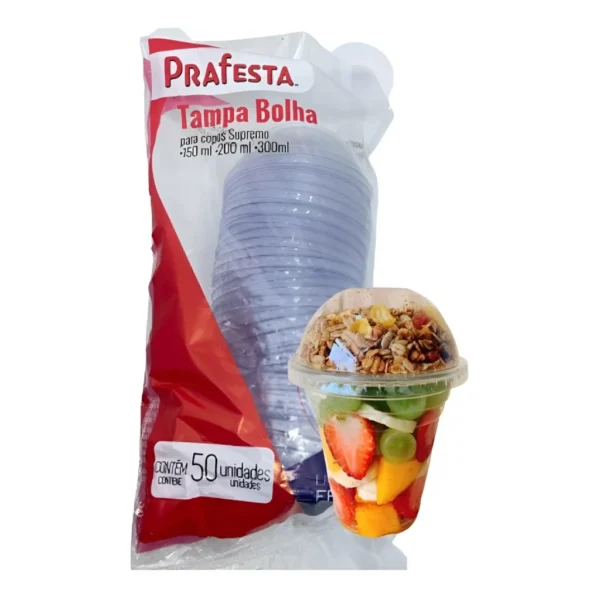 Tampa Sem Furo Prafesta Supremo Pipoca Algodão Doce Bolo 50u Cor Transparente