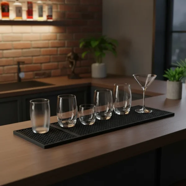 Tapete Borracha Bar Mat 50x15cm Apoio Para Portar Copos