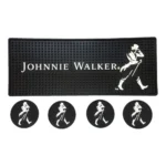 Tapete Borracha Bar Mat Johnnie Walker + 4 Porta Copos