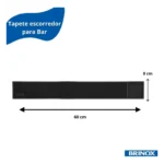 Tapete Escorredor De Louça P/ Bar Emborrachado 60x8cm Brinox