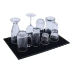 Tapete Escorredor De Louça Grande Silicone Bar Mat 45x30 Cm Cor Preto