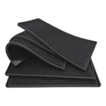Tapete Escorredor De Louça Grande Silicone Bar Mat 45x30 Cm Cor Preto