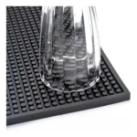 Tapete Escorredor De Louça Grande Silicone Bar Mat 45x30 Cm Cor Preto