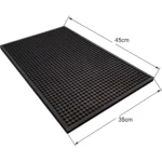 Tapete Escorredor De Louça Grande Silicone Bar Mat 45x30 Cm Cor Preto