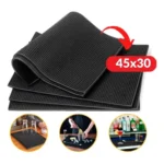 Tapete Escorredor De Louça Grande Silicone Bar Mat 45x30 Cm Cor Preto