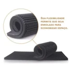 Tapete Escorredor De Louça Grande Silicone Bar Mat 45x30 Cm Cor Preto