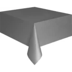 Toalha De Mesa Plástico Perolizada Lisa Descartável 10 Un Cor Prata