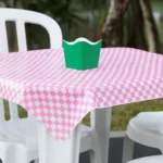 Toalha Para Mesa De Plástico Xadrez Descartável 80x80cm 20un
