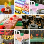 Toalha Para Mesa De Plástico Xadrez Descartável 80x80cm 20un