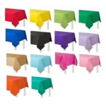 Toalha De Mesa Plástico Perolizada Lisa Descartável 10 Un Cor Rosa-claro