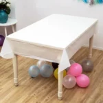 Toalha De Mesa Retangular Plástico Descartável Para Festa Cor Azul-claro Lisa