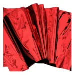 Toalha De Mesa Retangular Plástico Metalizado Descartável Cor Vermelho Lisa