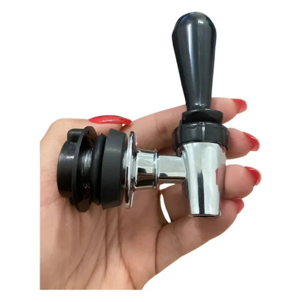 Torneira Para Chopeira Torre De Chopp Em Abs Preto/prata Bar Não Aplica