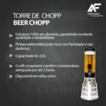 Torre Chopp Beer Chopp 2l Alumínio Com Alça Cor Prateado