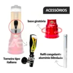 Torre Chopp Beer Chopp 2l Alumínio Com Alça Cor Prateado