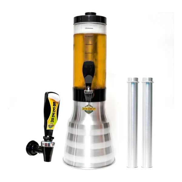 Torre Chopp Beer Chopp 2l Alumínio Com Alça Cor Prateado