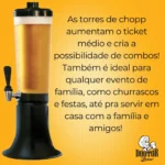 Torre De Chopp 3,5l Preta Com 2 Refil Cada