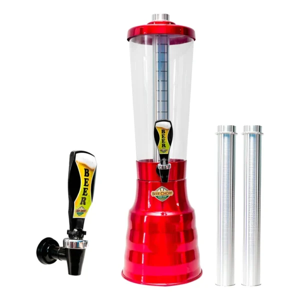 Torre De Chopp Em Alumínio 3,5l Personalize + Acessorios Cor Vermelho