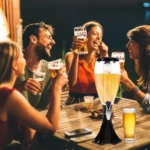 Torre de Chopp Lorben com LED Colorido e Resfriador – Chopeira Compacta para Bebidas Geladas - Cor Dourada