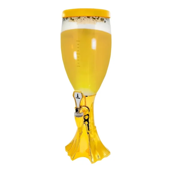 Torre de Chopp Lorben com LED Colorido e Resfriador – Chopeira Compacta para Bebidas Geladas - Cor Dourada