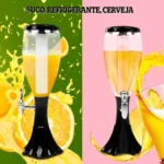 Torre de Chopp Lorben com LED Colorido e Resfriador – Chopeira Compacta para Bebidas Geladas - Cor Dourada