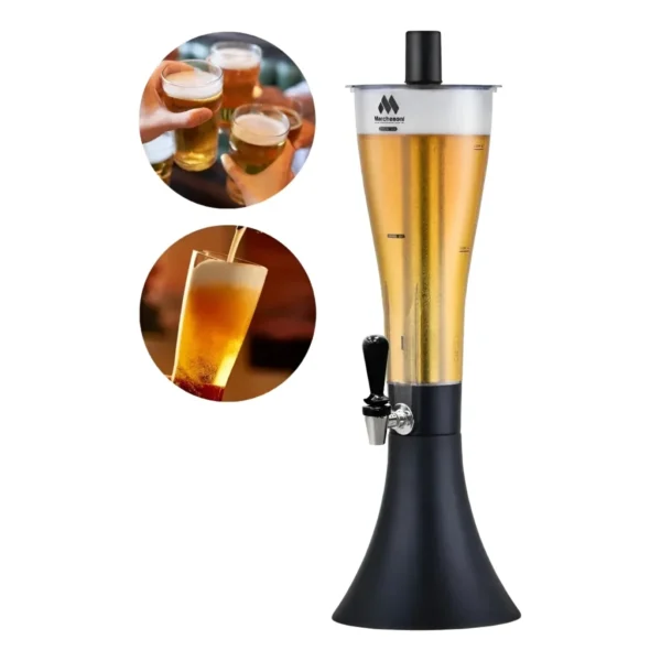Marchesoni MB.2.250 Cor Preto Torre de Chopp 2,5 Litros Com Refil Congelante Tulipa