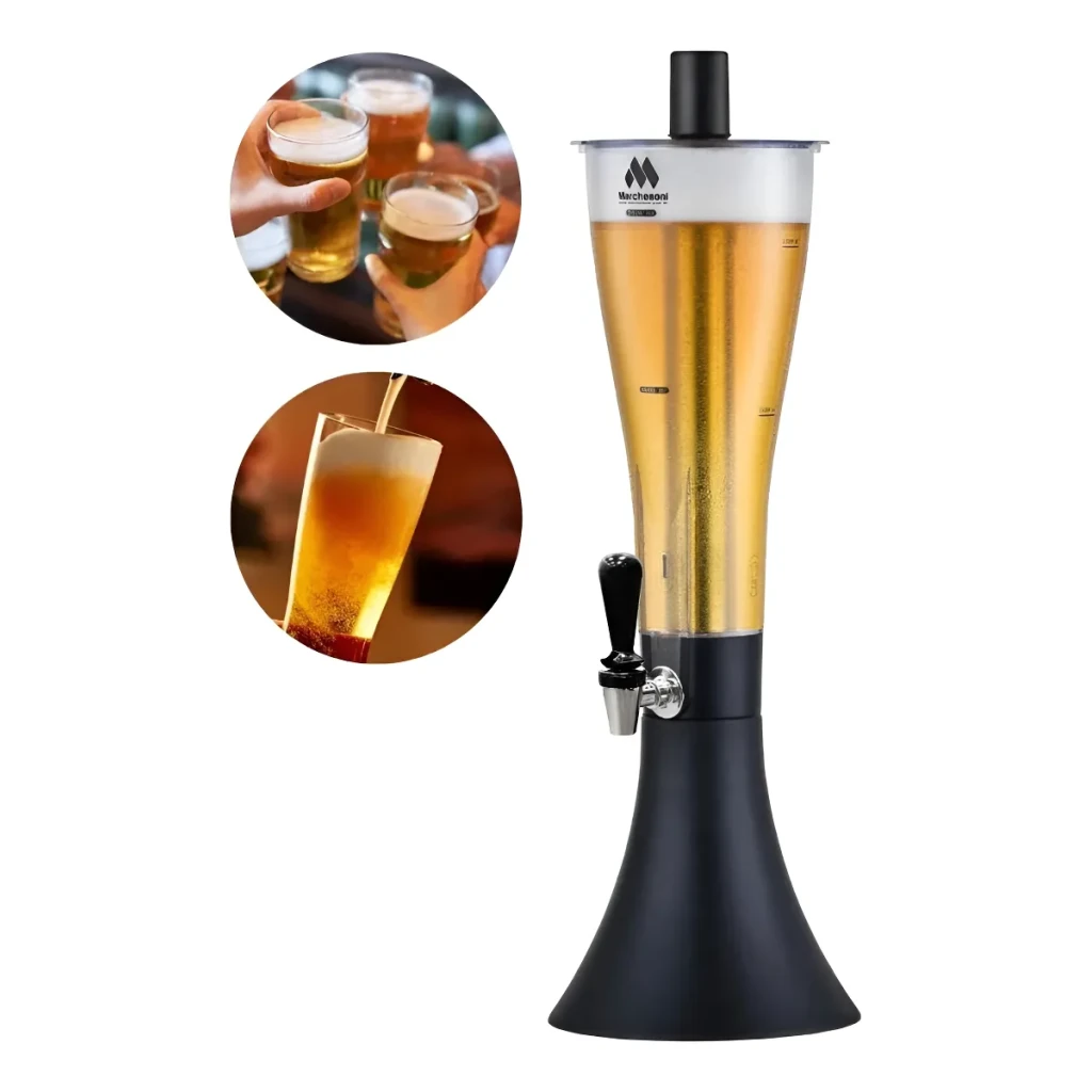Marchesoni MB.2.250 Cor Preto Torre de Chopp 2,5 Litros Com Refil Congelante Tulipa Marchesoni MB.2.250 Cor Preto Torre de Chopp 2,5 Litros Com Refil Congelante Tulipa