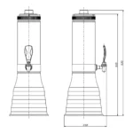 Torre De Chop Portatil 2l Base Giratória Alça De Transporte Cor Vermelho
