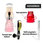 Torre De Chop Portatil 2l Base Giratória Alça De Transporte Cor Vermelho