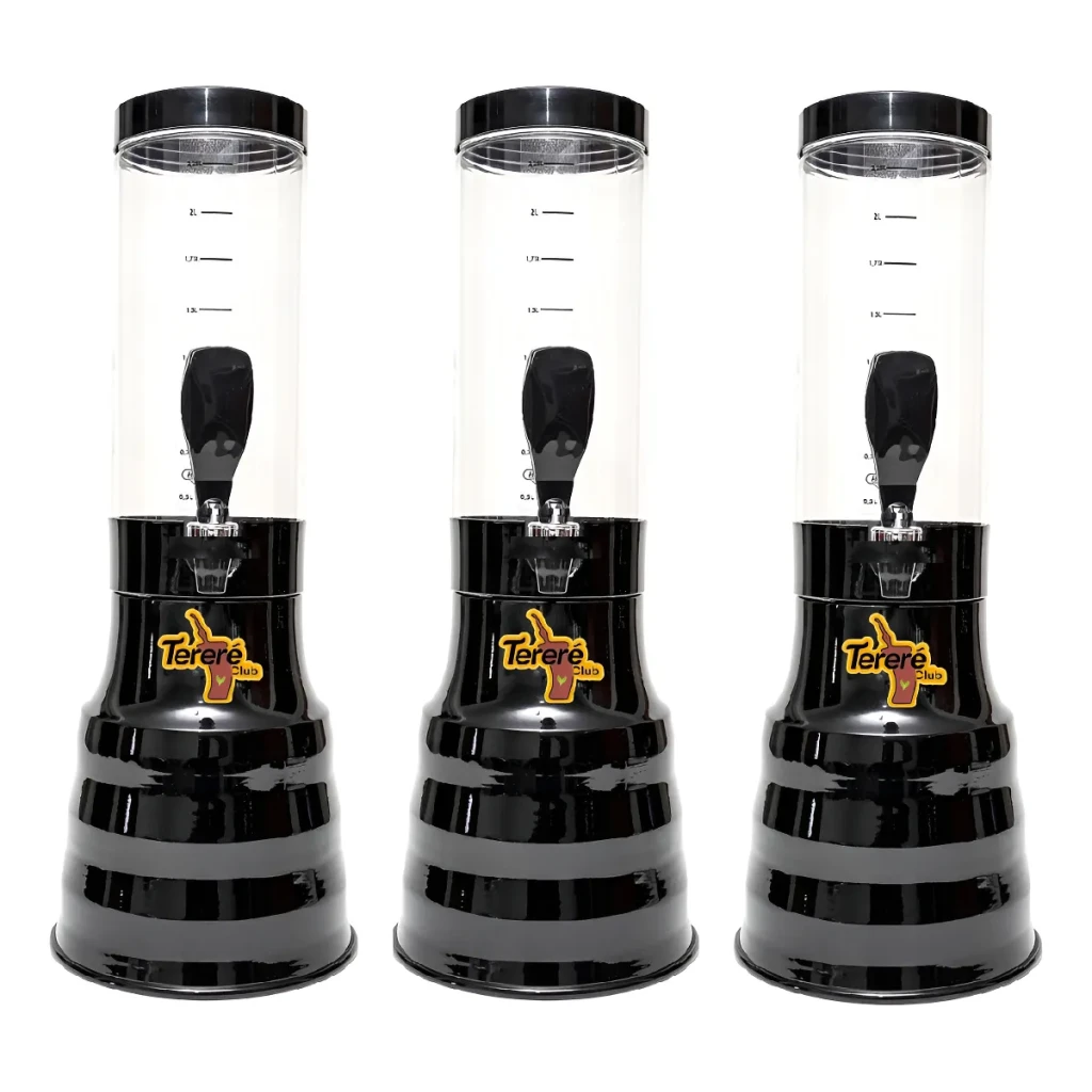 3 Torre Tereré Drink 2 Litros Copo Giratório Com Alça Preta 3 Torre Tereré Drink 2 Litros Copo Giratório Com Alça Preta