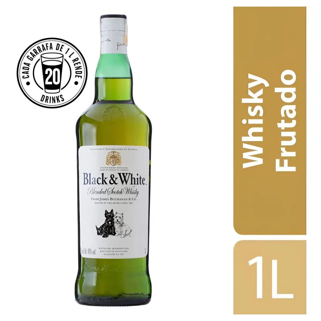 Whisky Black & White 1L - Tradição Escocesa