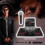 DJ para festa em São Paulo com controladora, MacBook e microfone para anúncios ou karaokê (som do cliente)