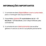 Informalçoes sobre a contratação de DJ para festa com som do cliente.