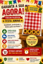 Toalha Mesa Plástica Festa Junina Arraia Decoração Premium - Imagem 7